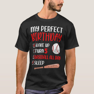 T-shirt 5 Ans Fête Anniversaire de baseball 5e Garçon Cinq