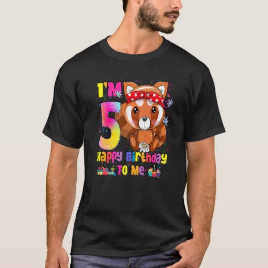 T-shirt 5 ans fille princesse Little Red Panda 5e Bir (Devant)