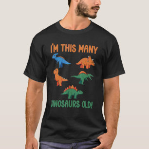 T-shirt 5 Ans Garçon Dinosaures Ancien 5e anniversaire Enf