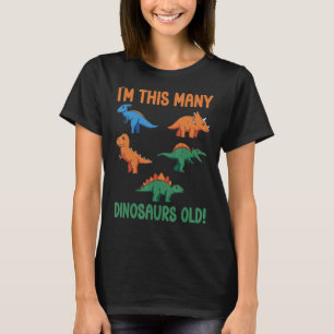 T-shirt 5 Ans Garçon Dinosaures Ancien 5e anniversaire Enf