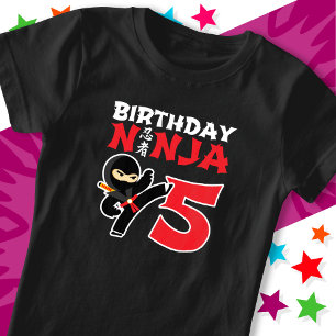 T-Shirt 5 ans Karate Ninja Party Enfants 5e anniversaire
