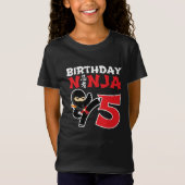 T-Shirt 5 ans Karate Ninja Party Enfants 5e anniversaire (Devant)