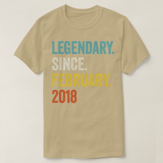 T-shirt 5 ans légendaire depuis février 2018 5e anniversai (Design devant)