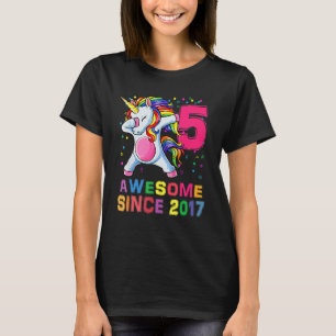 T-shirt 5 Ans Licorne Dabbing 5ème Anniversaire Fille Lico