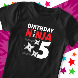 T-Shirt 5 Ans Ninja Party Stars Enfants 5e anniversaire