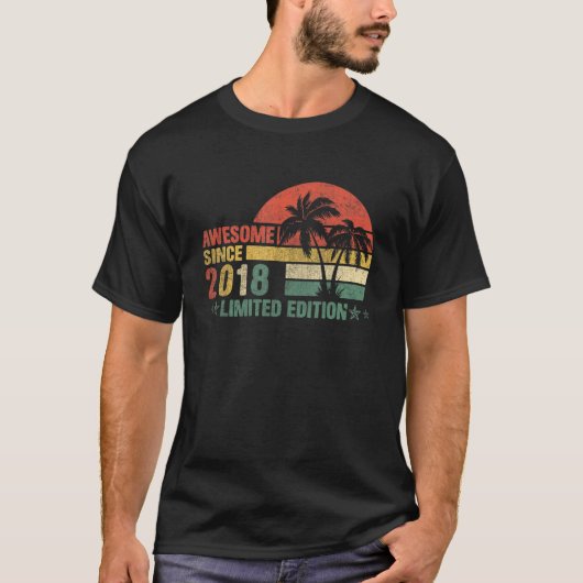 T-shirt 5 ans Vintage 2018 5e anniversaire (Devant)
