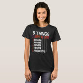T-shirt 5 choses que j'aime dans la vie aviron Usa Drapeau (Devant entier)