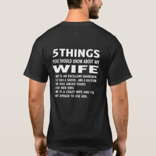 T-shirt 5 Choses que tu devrais savoir sur ma femme