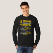 T-shirt 5 Choses Que Tu Devrais Savoir Sur Mes Pères Papi (Devant entier)