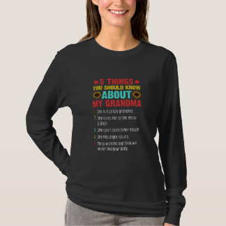 T-shirt 5 choses que vous devriez savoir sur ma grand-mère