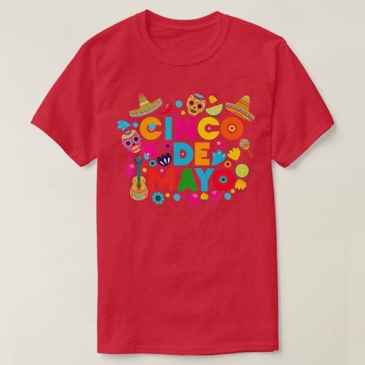 T-shirt 5 De Mayo Cinco De Mayo Sombrero Maraca (Design devant)