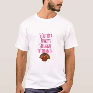 T-shirt 5 Déchets Sur 4 Luttent Avec Le Thanksgiving Des