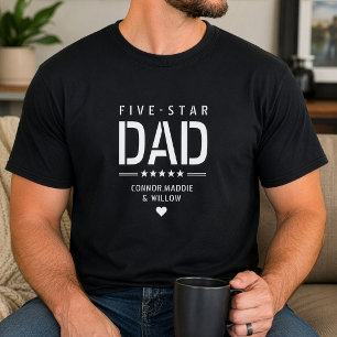 T-shirt 5 ÉTOILES DAD Cool moderne Fête des pères texte pe