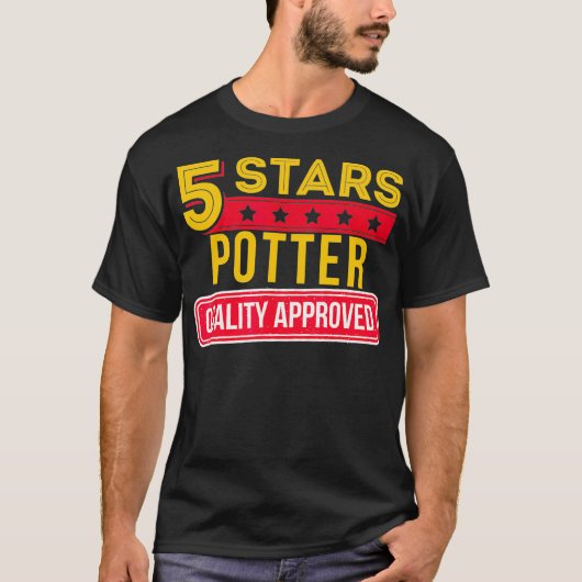 T-shirt 5 Étoiles Potter Funny Potterie Earthenware Cadeau (Devant)