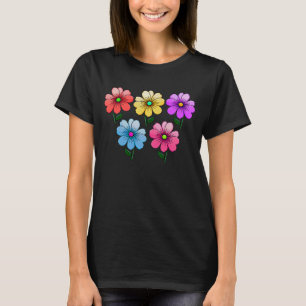 T-shirt 5 Fleurs de couleur