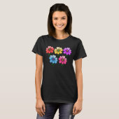 T-shirt 5 Fleurs de couleur (Devant entier)
