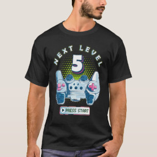 T-shirt 5 Joueur d'anniversaire Niveau suivant 5 contrôleu