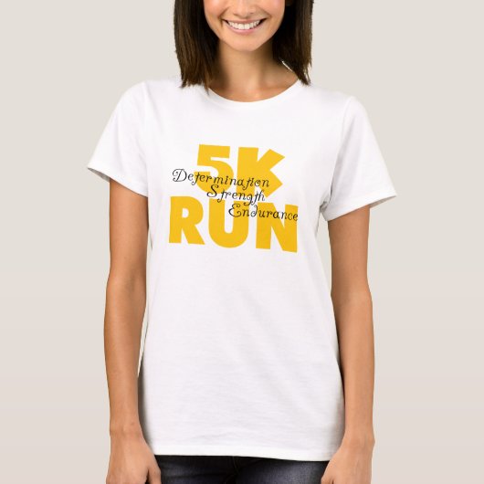 T-shirt 5 K Run Jaune Running Sports d'athlétisme (Devant)