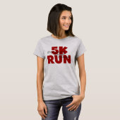 T-shirt 5 K Run Red Running Sports Athletics (Devant entier)
