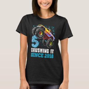 T-shirt 5 Le broyer depuis 2018 Monster Truck 5th Birthda