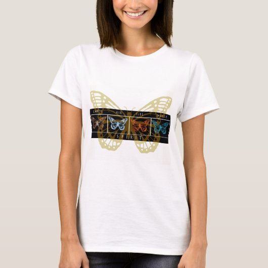 T-shirt 5 papillons d'éléments (Devant)