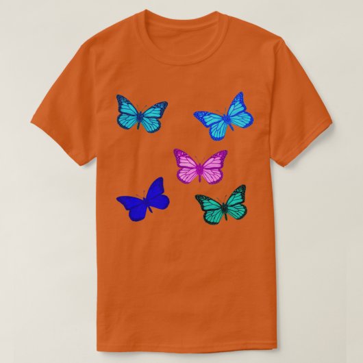 T-shirt 5 Stickers Papillon Monarque (Design devant)