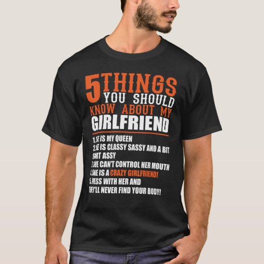 T-shirt 5 THINGS YOU SHOULD KNOW ABOUT MY GIRLFRIEND  Hila (Devant)