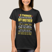 T-shirt 5 Things You Should Know About My Rabbit Mom Hilar (Devant)