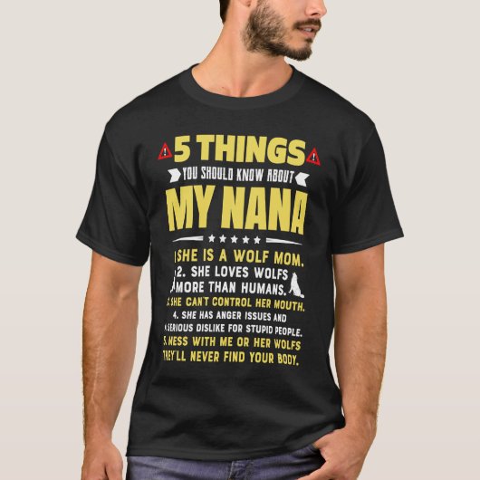 T-shirt 5 Things You Should Know About My Wolf Mom Grandma (Devant)