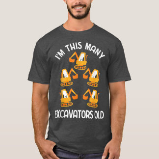 T-shirt 5 This Many Excavators Old Truck Construction Exca