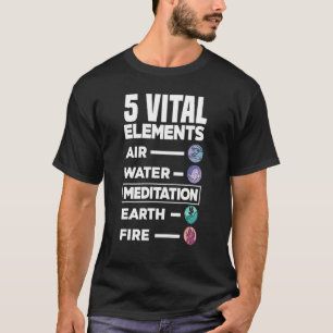 T-shirt 5 Vital Élément Air Water Meditation Earth Fire R