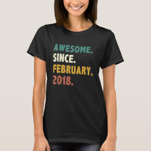 T-shirt 5 Years Old Awesome Since February 2018 5th Birthd