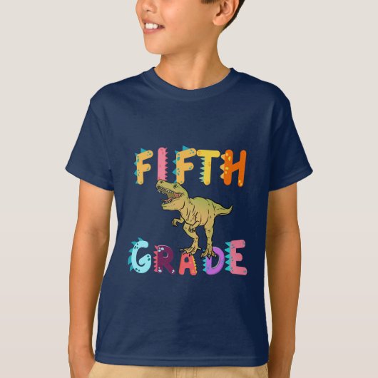 T-shirt 5e année Dino Équipe d'enseignants École (Devant)