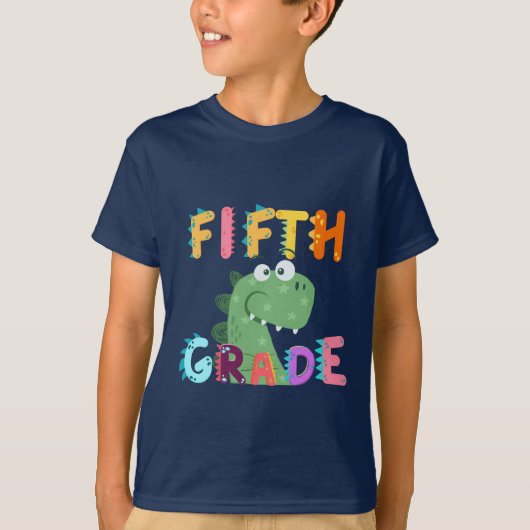 T-shirt 5e année Dino Équipe d'enseignants École (Devant)