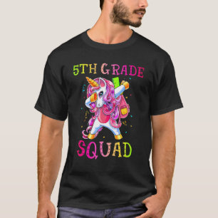T-shirt 5e année Squad Dabbing Unicorn Girls Retour à