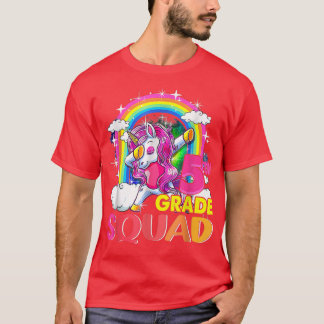 T-shirt 5e année Squad Dabbing Unicorn Girls Retour à