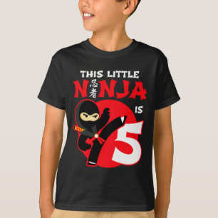 T-shirt 5e anniversaire 5 ans Enfants Fête Petit Ninja 5