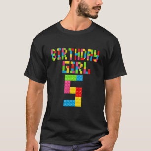 T-shirt 5E Anniversaire 5 Ans Fille Bâtiment Blocs Bric