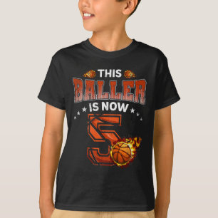 T-shirt 5e anniversaire Boys Joueur de basket-ball Cadeaux