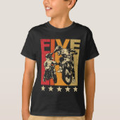 T-shirt 5e anniversaire Cadeau Dirt Vélo 5 ans Motocross (Devant)
