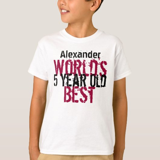 T-shirt 5e anniversaire cadeau World's Meilleur garçon de  (Devant)