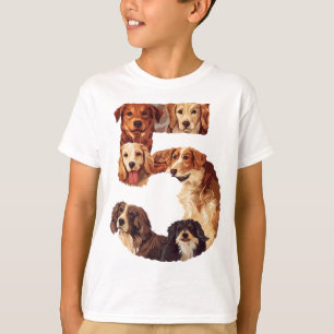 T-shirt 5e anniversaire Chien Chien Chiot Thème 5 ans Garç