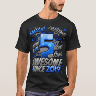 T-shirt 5E Anniversaire Comic Style Magnifique Depuis 2019