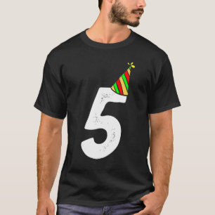T-shirt 5e anniversaire de garçon, fille, 5 ans avec petit