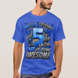 T-shirt 5e anniversaire de style de bande dessinée Incroya