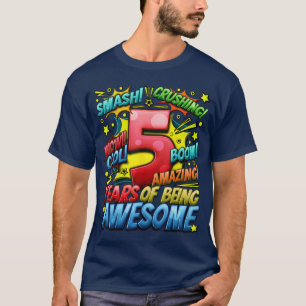 T-shirt 5e anniversaire de style de bande dessinée Incroya
