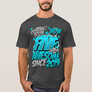 T-shirt 5e anniversaire de style de bande dessinée Incroya