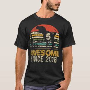 T-shirt 5e anniversaire Dinosaur Enfants de 5 ans depuis