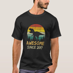 T-shirt 5E Anniversaire Dinosaure 5 Ans Awesome Depuis 201