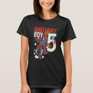T-shirt 5e anniversaire Dirt Bike Party Offroad Vélo 5